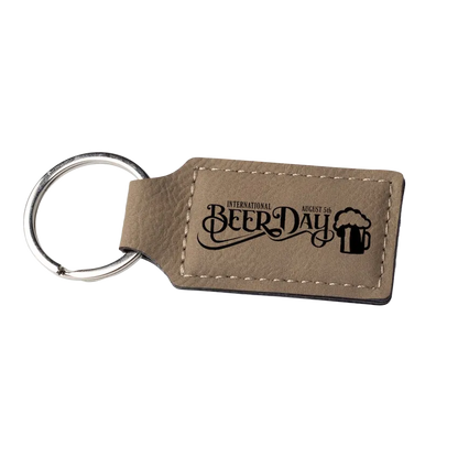 Personalized Vegan Leather Keyring Tag (Tan)