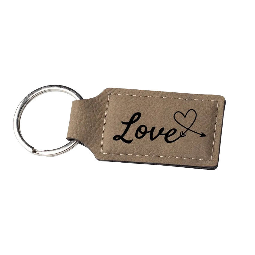 Personalized Vegan Leather Keyring Tag (Tan)