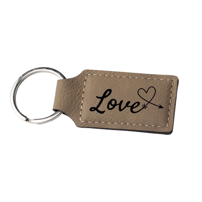Personalized Vegan Leather Keyring Tag (Tan)
