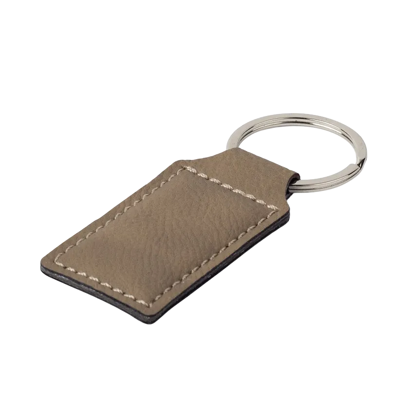 Personalized Vegan Leather Keyring Tag (Tan)