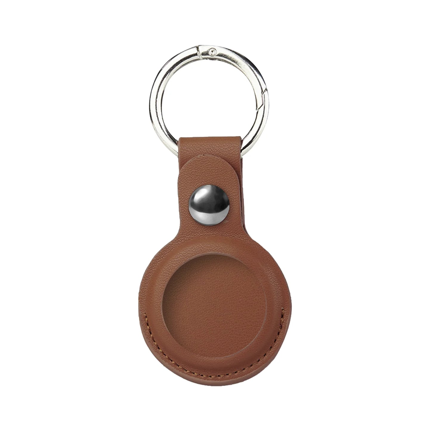 Customized PU Leather AirTag Keychain (Brown)