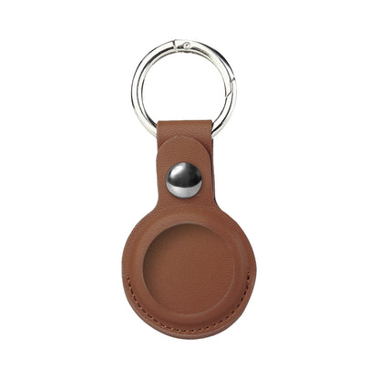 Customized PU Leather AirTag Keychain (Brown)